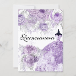 Lila Lavender Ro Dress Quinceanera Inbjudan