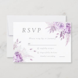 Lila Lavender Ro Elegant bröllop OSA Kort