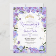 Lila Lavender Ro Elegant Butterfly Quinceanera