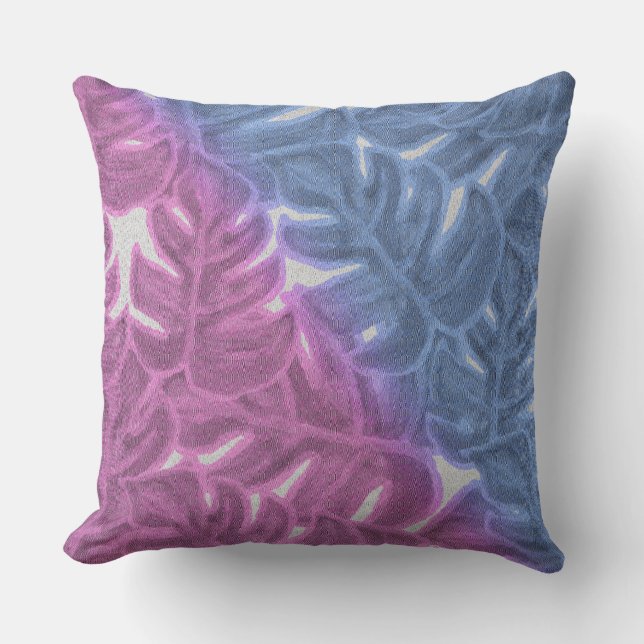Lila lavender rosa blue Tropical Handflatan Kudde (Framsida)