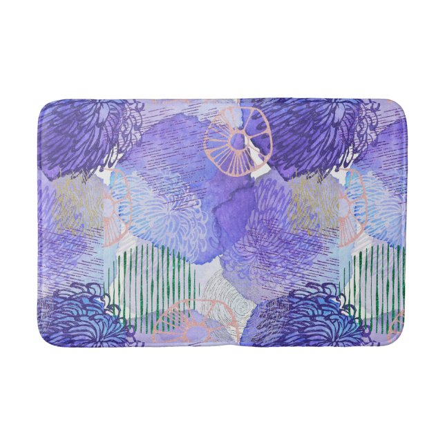 Lila lavender snyggt abstrakt art Bath Mat Badrumsmatta (Framsidan)