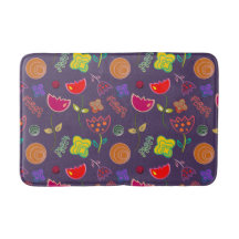 Lila lavender snyggt abstrakt blommigt Bath Mat