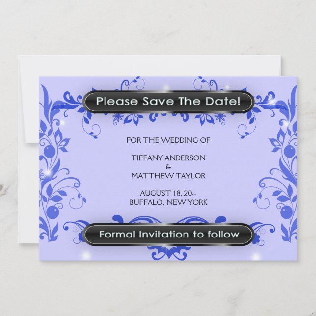 Lila Lavender Swirl Vines Spara datum Spara Datumet (Framsida)