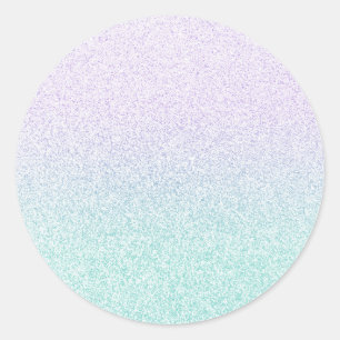 Lila lavender teal b faux glitter blank template runt klistermärke