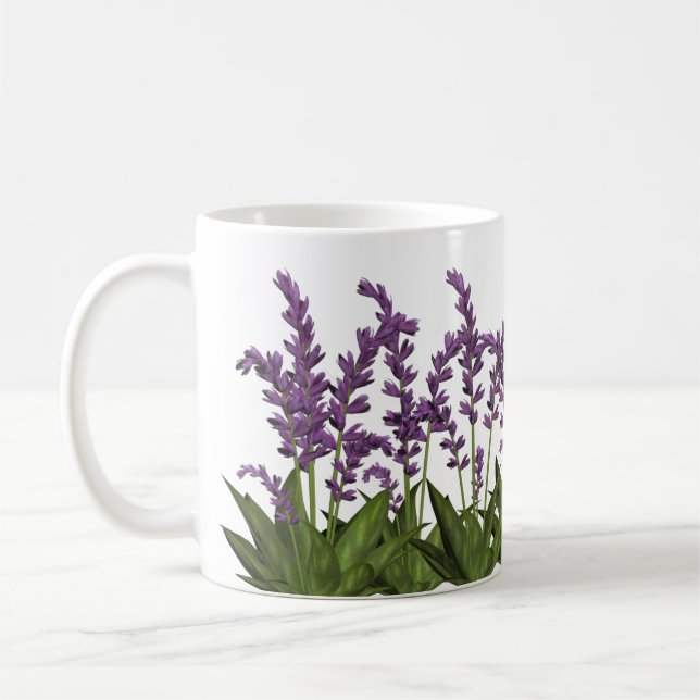 Lila Lavender Vår blommor kaffe Mugg (Vänster)