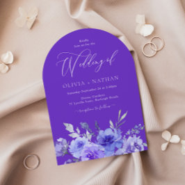 Lila Lavender Violet Blommigt Arch Bröllop Inbjudningar