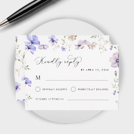Lila Lavender Violet Vår Blommigt Bröllop OSA Kort