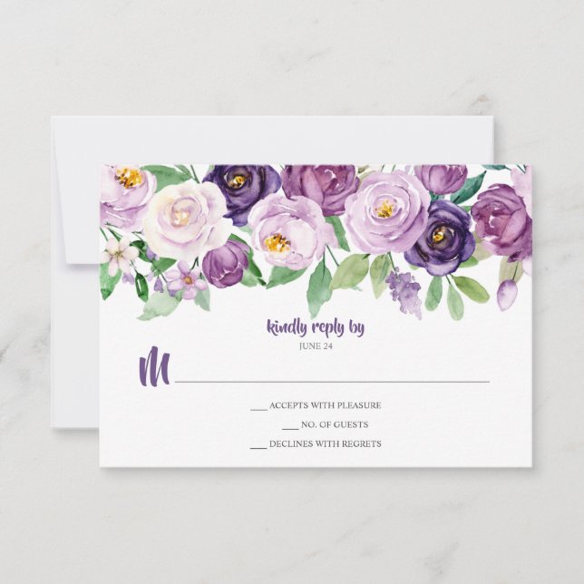 Lila Lavender Watercolor Blommigt OSA (Framsida)