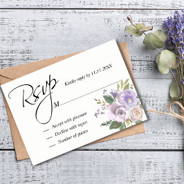 Lila Lavender Watercolor Blommigt OSA Bröllop