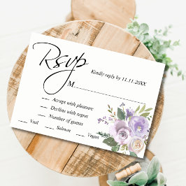 Lila Lavender Watercolor Blommigt OSA Bröllop