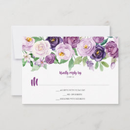 Lila Lavender Watercolor Blommigt OSA Kort