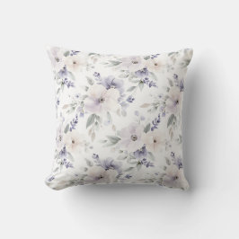 Lila Lavender White Flowers Kudde