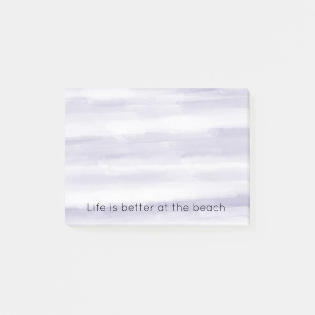 Lila Lavender White Rand Post-it Block (Framsida)