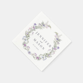 Lila lavender wildblomma bröllop Papper Napkins Pappersservett