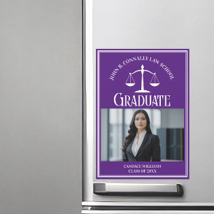 Lila Law School Photo Studenten Magnet Card