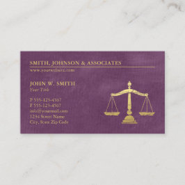 Lila Lawyer Scales of Justice Möte Tidsbeställning Kort