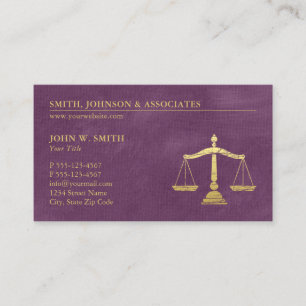 Lila Lawyer Scales of Justice Möte Tidsbeställning Kort