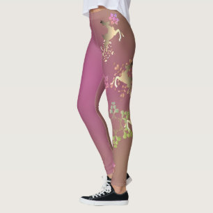 Lila Leggings för renar och Snöflingor