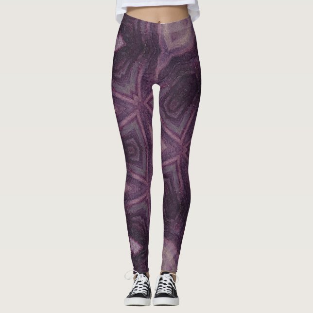 Lila Leggings Yoga Byxor (Framsida)