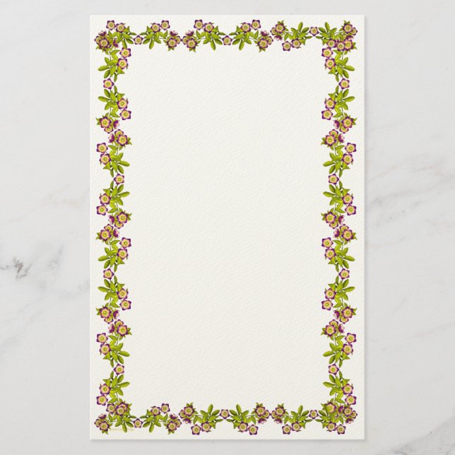 Lila Lenten Ro Helleborus Stationery Brevpapper (Framsida)