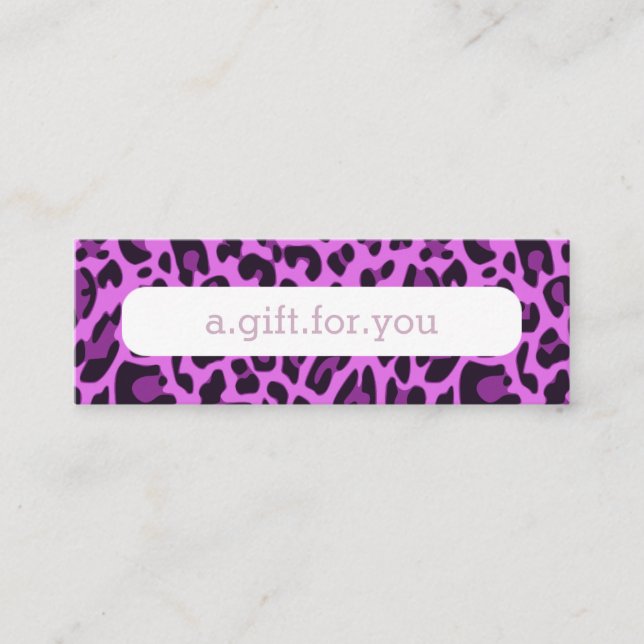 Lila Leopard Animal Mönster Discount Gift Mini Visitkort (Framsida)