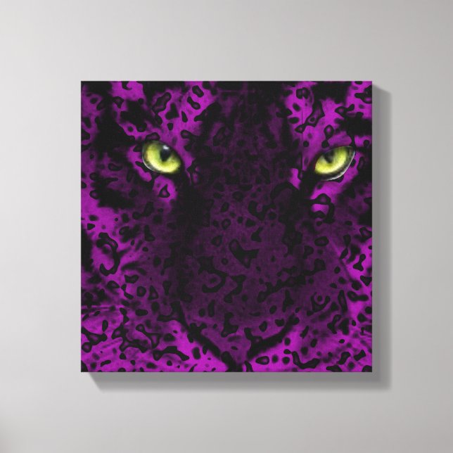 Lila Leopard Animal Print Wall Art Canvastryck (Framsida)