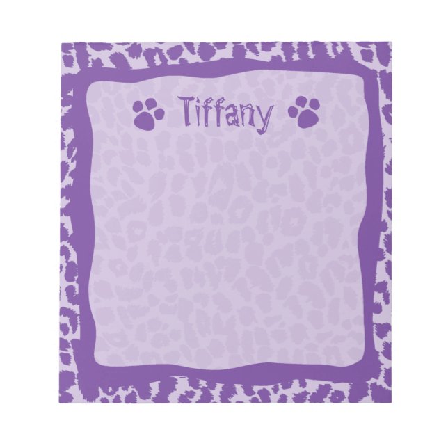 Lila Leopard Cheetah Animal Anteckningsblock (Framsida)