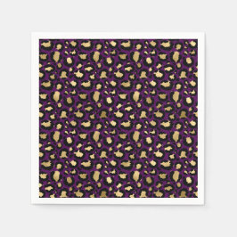 Lila leopard/cheetah animal print napkins pappersservett