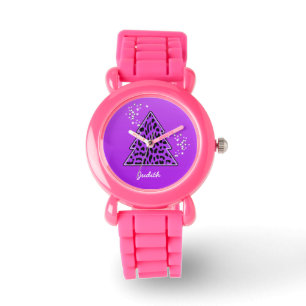 Lila Leopard Cheetah Julgran Armbandsur
