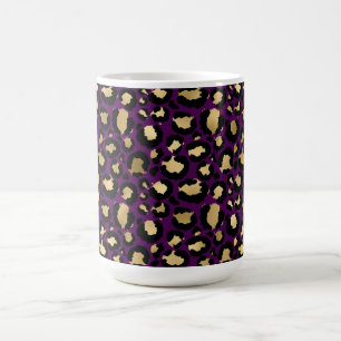 Lila leopard/cheetah-kaffe mugg
