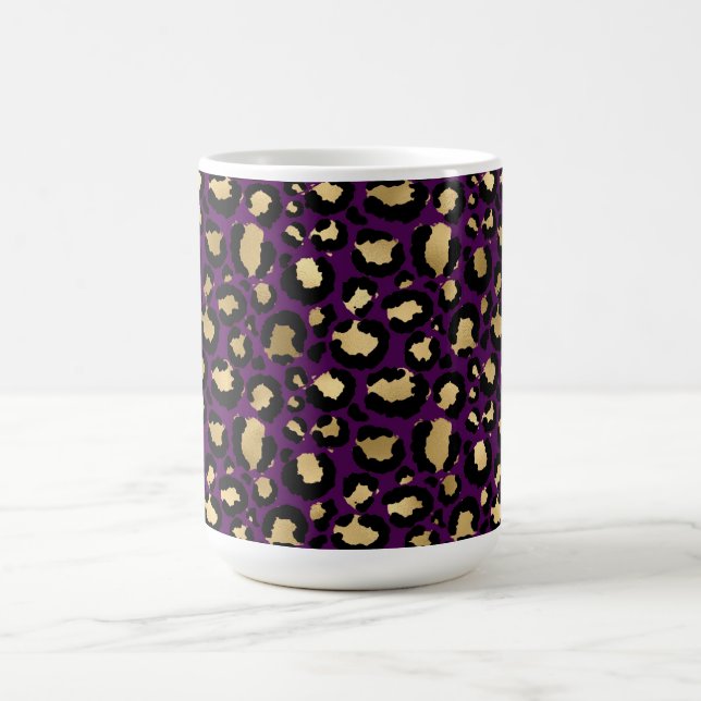Lila leopard/cheetah-kaffe mugg (Center)