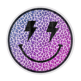 Lila Leopard Lightning Bolt Ögon Smile