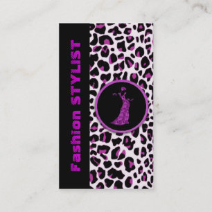 Lila Leopard Mode Stylist Visitkort