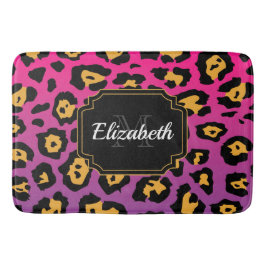 Lila Leopard Print Badrumsmatta