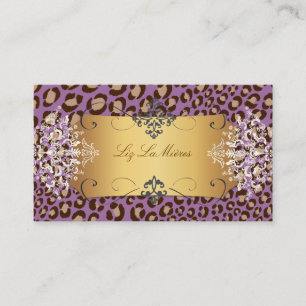 Lila Leopard print/DIY background färg Visitkort