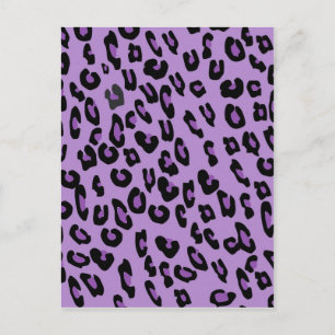 Lila leopard print mönster vykort