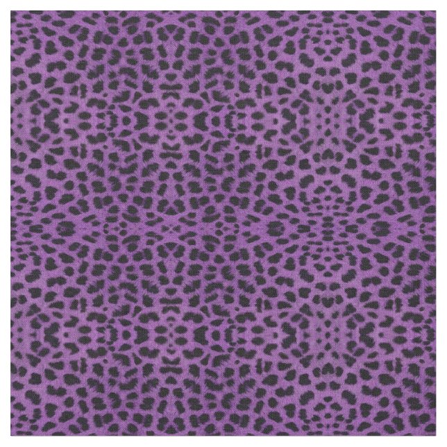 Lila Leopard Print Tyg (Närbild)