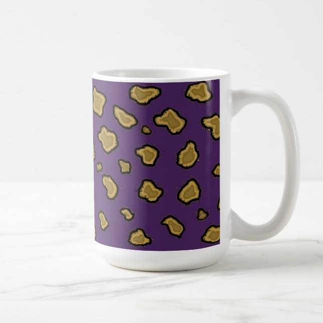 Lila Leopard Skriv ut kaffe Mugg (Höger)