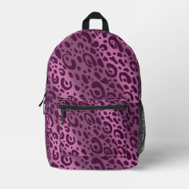 Lila Leopard Skriv ut ryggsäck