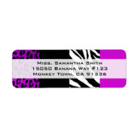 Lila Leopard & Zebra Animal Print Returadress
