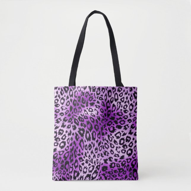 Lila Leopardfläckar Djurtryck Totebag Tygkasse (Framsida)