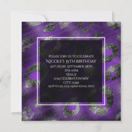 Lila leopardtryck festlig inbjudan