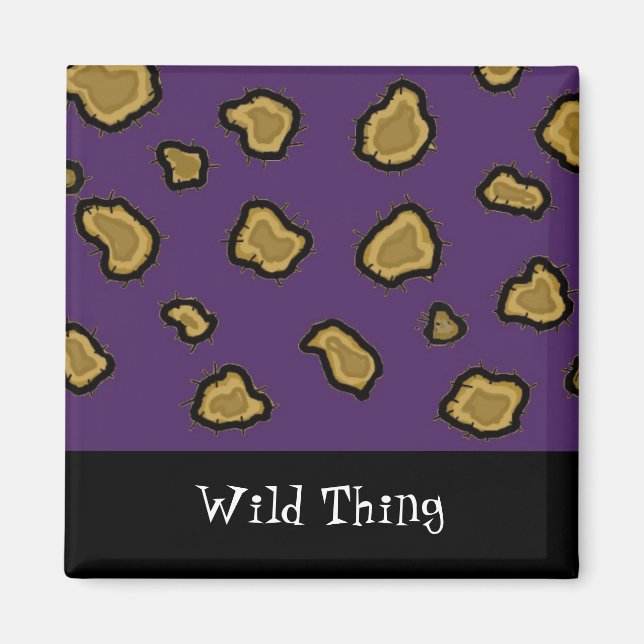Lila Leopardtryck Magnet (Framsidan)