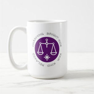 Lila Libra Zodiac Stjärntecken Personality Trait Kaffemugg