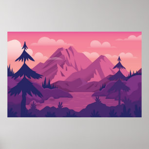 Lila liggande natur poster