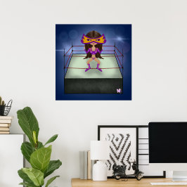 Lila Lighbrunette luchadora wrestler Poster