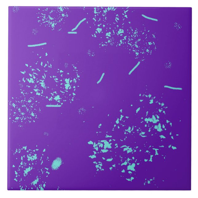 Lila Light Blue Doodles Kakelplatta (Framsidan)