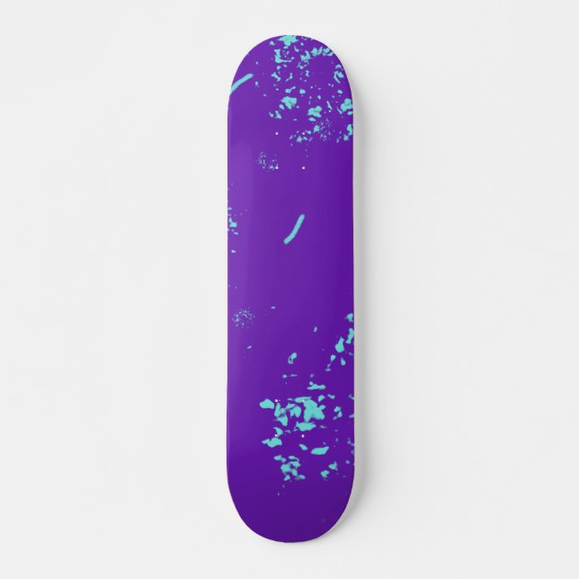 Lila Light Blue Doodles Mini Skateboard Bräda 18,5 Cm (Framsida)
