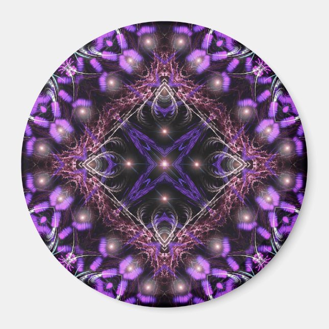 Lila Light Fractal Tapestry Magnet (Framsidan)