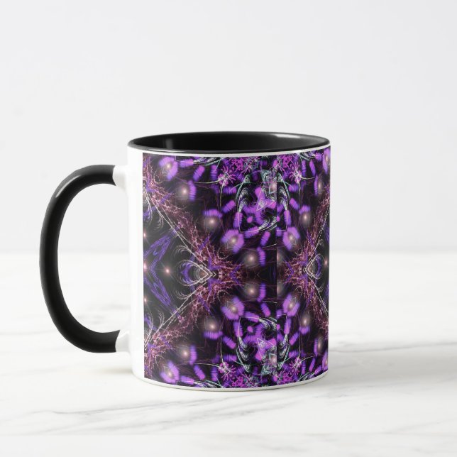 Lila Light Fractal Tapestry Mugg (Vänster)